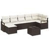 vidaXL Sofa S&aelig;t med pude med opbevaring 8 pcs Brun og Creme polyrattan