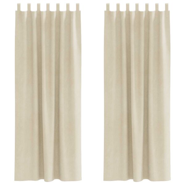 vidaXL Mørklægningsgardiner 2 pcs Creme 140 x 225 cm Fløjl
