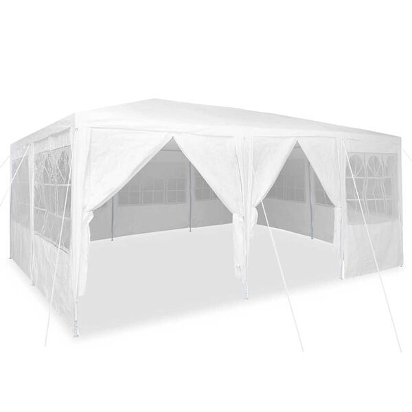 vidaXL Party Tent Hvid 600 x 400 x 266 cm Polyethylen