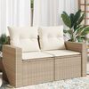 vidaXL 2-personers havesofa med hynder polyrattan beige