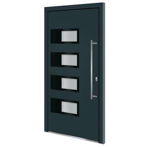 vidaXL hovedd&oslash;r 100x200 cm aluminium og PVC antracitgr&aring;