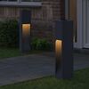 vidaXL Solar Led Sti Lys 2 pcs Antracit Koldvalset St&aring;l
