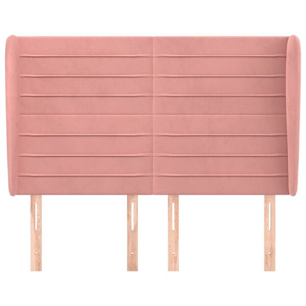 vidaXL sengegavl med kanter 147x23x118/128 cm fl&oslash;jl lyser&oslash;d