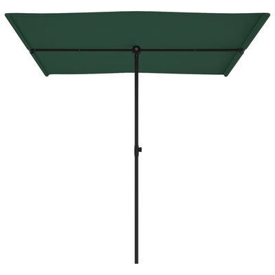 vidaXL parasol med aluminiumsstang 2x1,5 m grøn