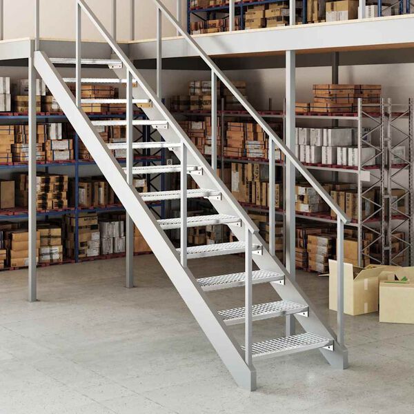 vidaXL trappetrin 70x24x7 cm trinrist galvaniseret stål