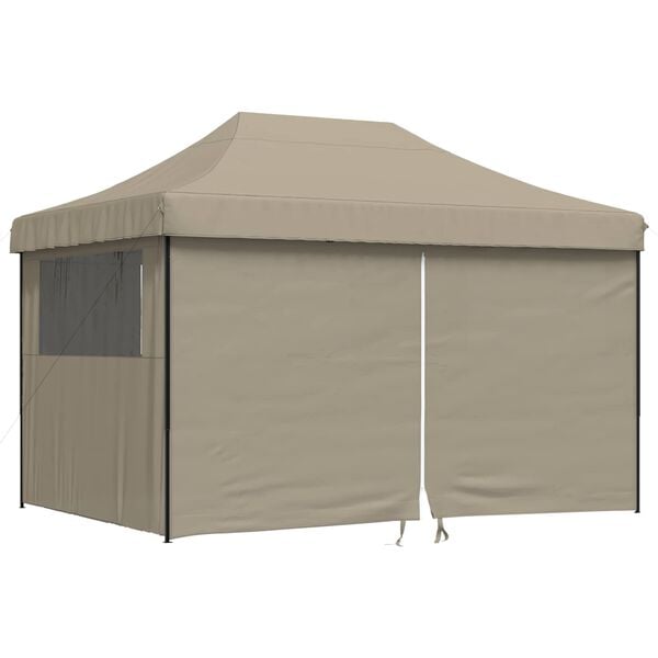 vidaXL Party Tent Gr&aring;brun 279 x 410 x 315 cm Oxford stof