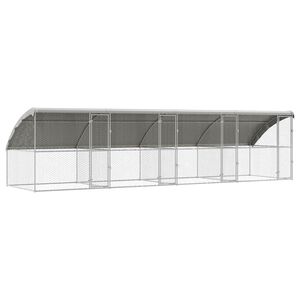 vidaXL Hundehus 4 pcs S&oslash;lv 8 x 2 x 2 m Galvaniseret st&aring;l