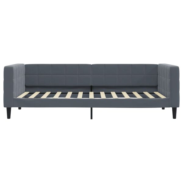 vidaXL daybed 100x200 cm velour m&oslash;rkegr&aring;