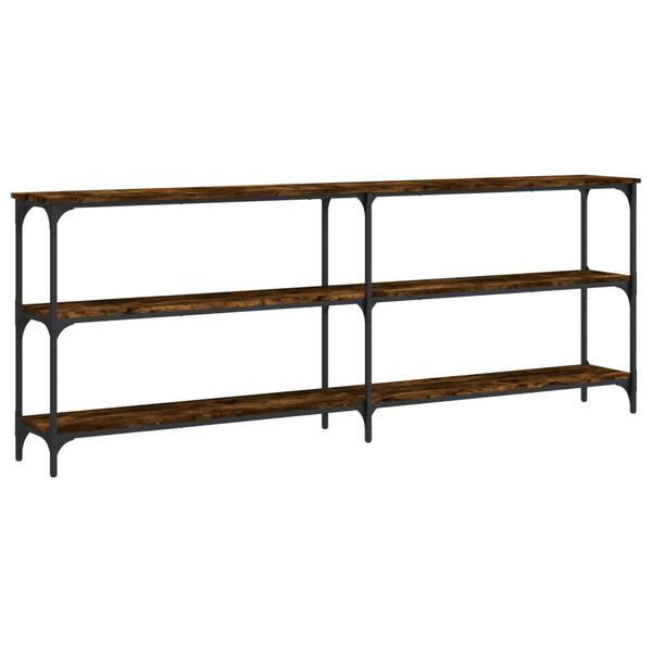 vidaXL konsolbord 200x29x75 cm konstrueret tr&aelig; r&oslash;get egetr&aelig;sfarve