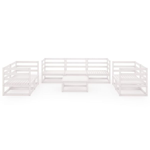 vidaXL loungesæt til haven 8 dele massivt fyrretræ hvid