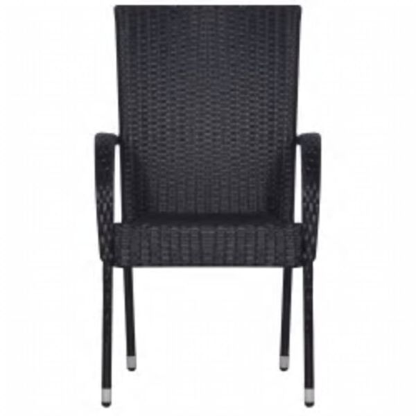 vidaXL udendørs spisebordssæt 7 dele sort