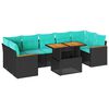 vidaXL sofas&aelig;t til haven 8 dele med hynder polyrattan sort