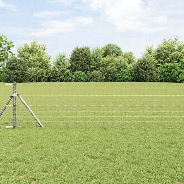 vidaXL Hegn med post S&oslash;lv 0,6 x 25 m St&aring;l og PVC