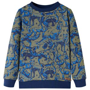 Sweatshirt til b&oslash;rn str. 92 kakifarvet