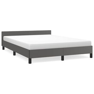 vidaXL Sengeramme med hovedg&aelig;rde uden madras Gr&aring; 140x190 cm