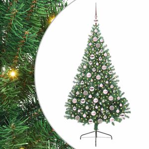 vidaXL Kunstig Forbelyst Juletr&aelig; med 300 LED'er Gr&oslash;n 180 cm PVC