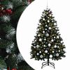 vidaXL Kunstigt juletr&aelig;, gr&oslash;nt med julekugle 150 cm 150 LED'er