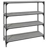 vidaXL bogreol 100x33x100 cm konstrueret tr&aelig; og st&aring;l gr&aring; sonoma-eg