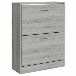vidaXL skoskab 63x24x81 cm konstrueret tr&aelig; gr&aring; sonoma-eg