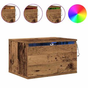 vidaXL V&aelig;gmonteret natbord Gammelt tr&aelig; 50 x 36 x 30 cm Konstrueret tr&aelig;