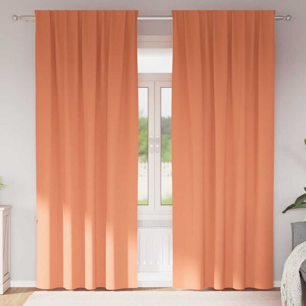 vidaXL M&oslash;rkl&aelig;gningsgardiner med ringe 2 pcs Terrakotta 260 x 140 cm