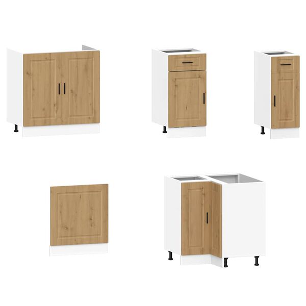 vidaXL køkkenskabssæt Porto 11 dele konstrueret træ kunsteg