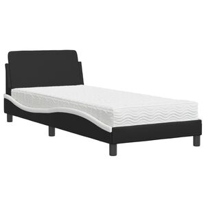 vidaXL seng med madras Dover 80x200 cm kunstl&aelig;der sort og hvid