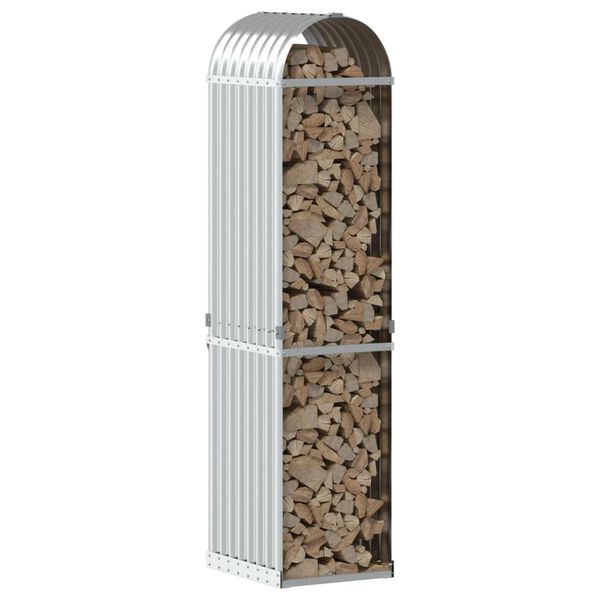 vidaXL brændestativ 40x45x170 cm galvaniseret stål sølvfarvet