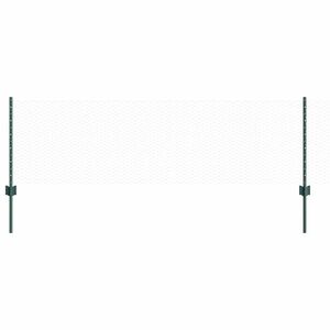 vidaXL Sekskantet hegn med stolpe 25 x 0,6 m PVC-belagt st&aring;l Gr&oslash;n Mesh