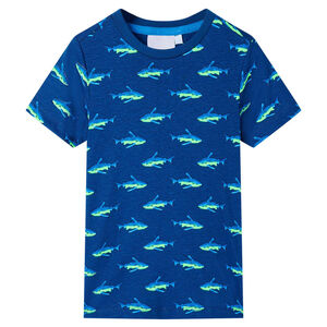 vidaXL T-shirt til b&oslash;rn str. 92 m&oslash;rkebl&aring;