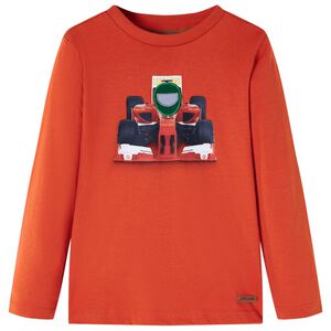 Lang&aelig;rmet T-shirt til b&oslash;rn str. 140 cm orange