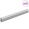 vidaXL Skab Stang 12 pcs S&oslash;lv 764 x 15 x 29 mm Aluminiumlegering