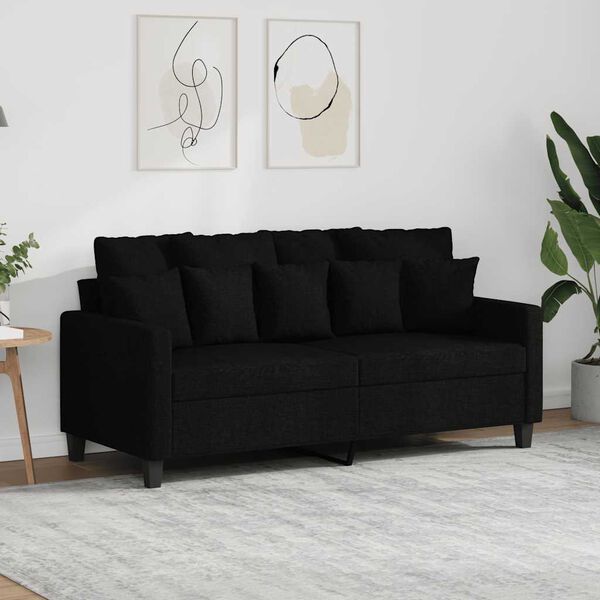 vidaXL 2-personers sofa 140 cm stof sort