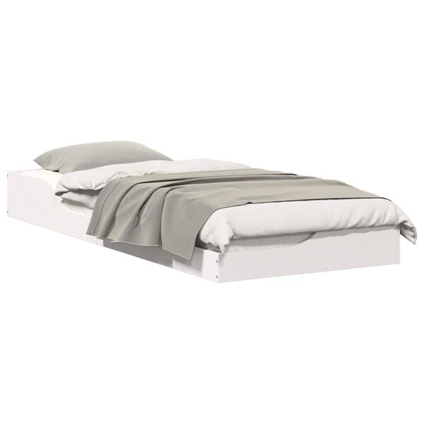 vidaXL Sengestel Hvid 80 x 220 cm Massiv fyrretræ