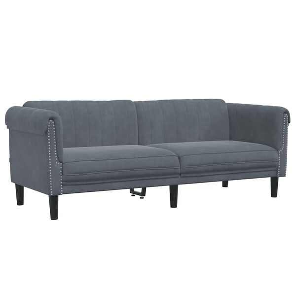 vidaXL 3-personers sofa velour mørkegrå