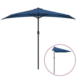 vidaXL altanparasol med aluminiumsstang 270x144x222 cm halv bl&aring;