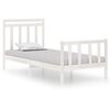 vidaXL sengeramme 75x190 cm Small Single massivt tr&aelig; hvid