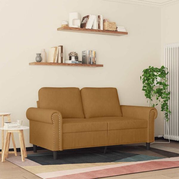 vidaXL 2-personers sofa 120 cm fl&oslash;jl brun