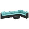 vidaXL sofas&aelig;t til haven 8 dele med hynder polyrattan sort