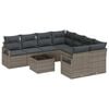 vidaXL Sofa S&aelig;t med pude med opbevaring 9 pcs Gr&aring; polyrattan