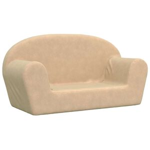 vidaXL 2-personers sofa til børn blødt plys cremefarvet