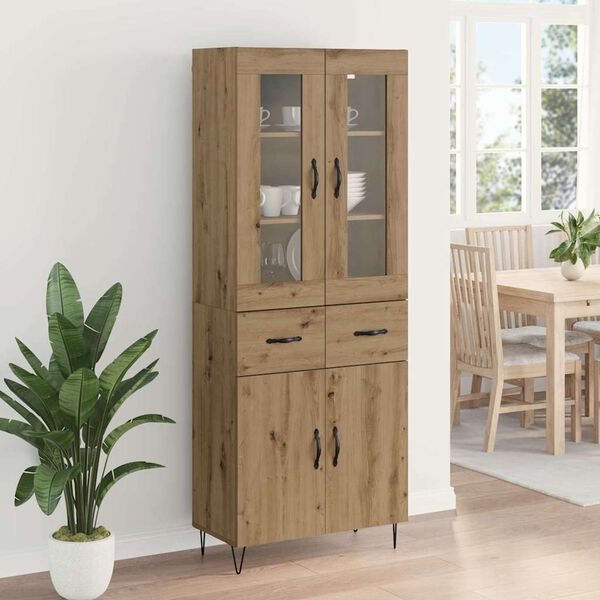 vidaXL Highboard Artisan Egetr&aelig; 69,5 x 34 x 90 cm Konstrueret tr&aelig;