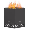 vidaXL R&oslash;gfri ildsted Sort 58 x 58 x 51 cm St&aring;l