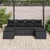 vidaXL Havesofa S&aelig;t med pude 6 pcs Sort Poly Rattan