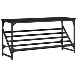 vidaXL skostativ 90x30x45 cm konstrueret tr&aelig; sort