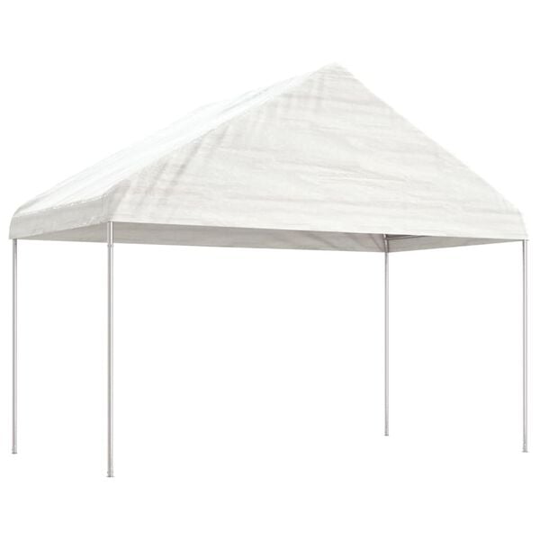 vidaXL pavillon med tag 15,61x4,08x3,22 m polyethylen hvid