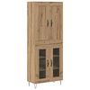 vidaXL Highboard Artisan Egetr&aelig; 69,5 x 34 x 180 cm Konstrueret tr&aelig;
