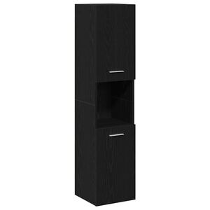 vidaXL Badev&aelig;relsesskab Sort eg 30 x 30 x 130 cm Konstrueret tr&aelig;