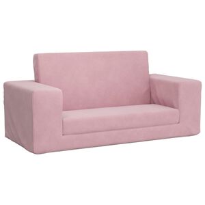 vidaXL 2-personers sovesofa til b&oslash;rn bl&oslash;dt plys lyser&oslash;d