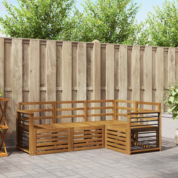 vidaXL Sofas&aelig;t 4 pcs Naturfarvet Massivt Akacietr&aelig;